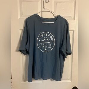 Life Is Good Xxxl Womens Short Sleeve Crusher Tshirt Blue “Positive Lifestyle”